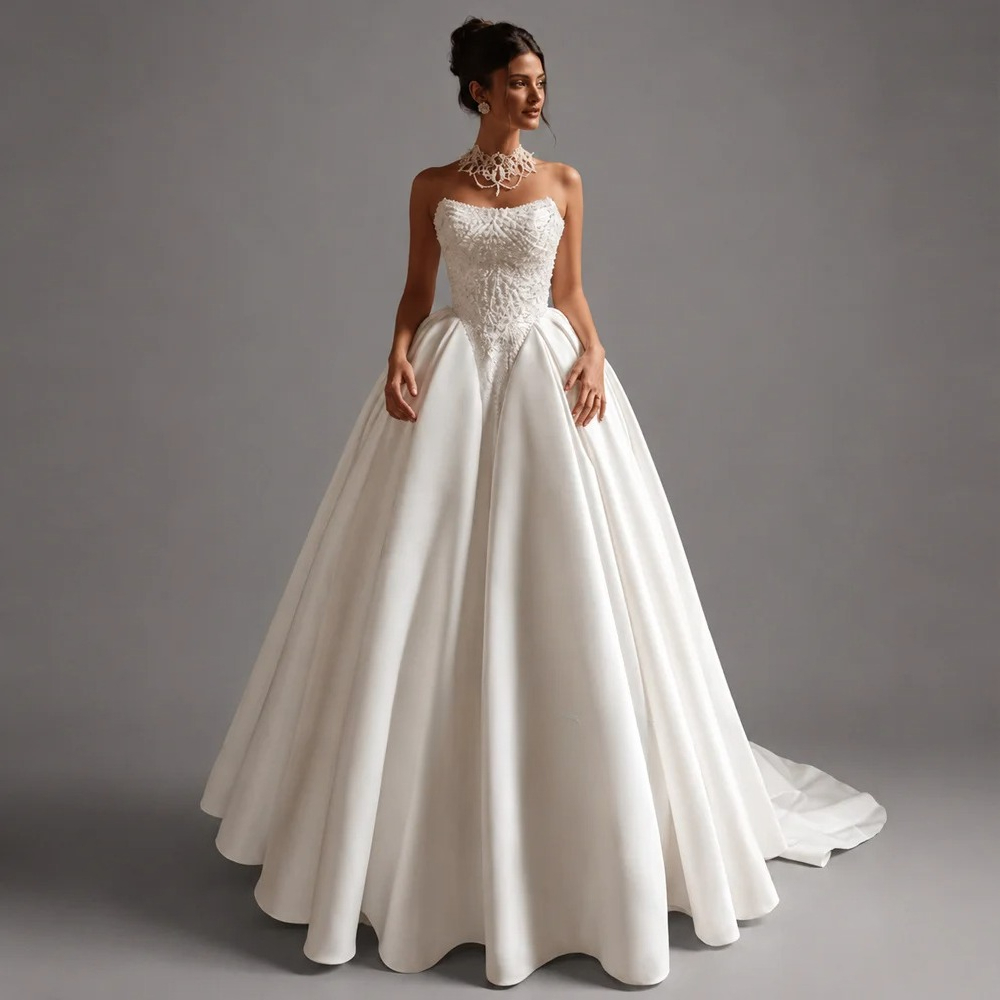 Embroidery Online Designs - Vestido de Noiva Personalizado Elegante com