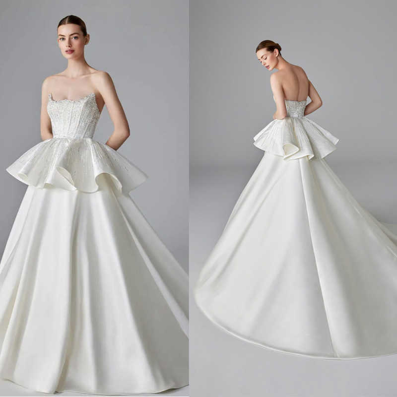 Embroidery Online Designs - Vestido de casamento elegante linha a