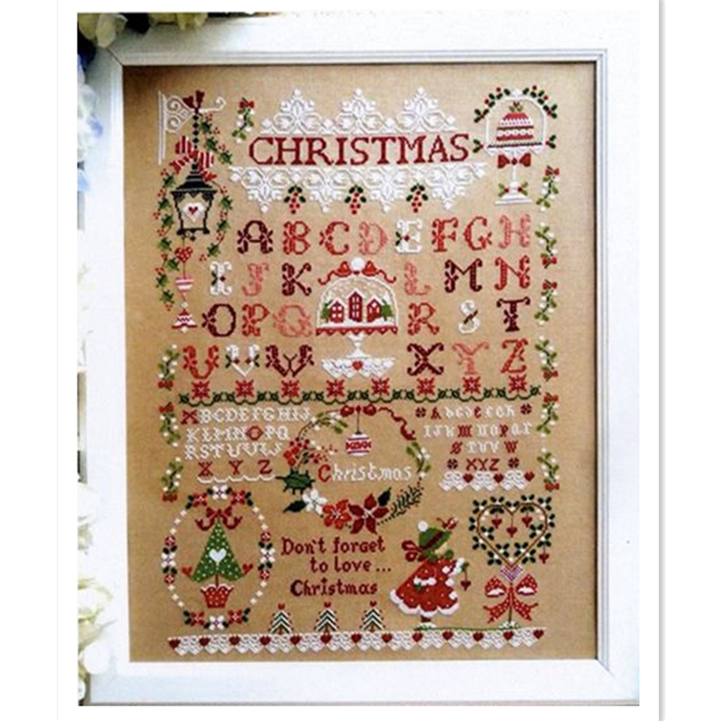 Embroidery Xmas Designs - Natal menina kit ponto cruz presente