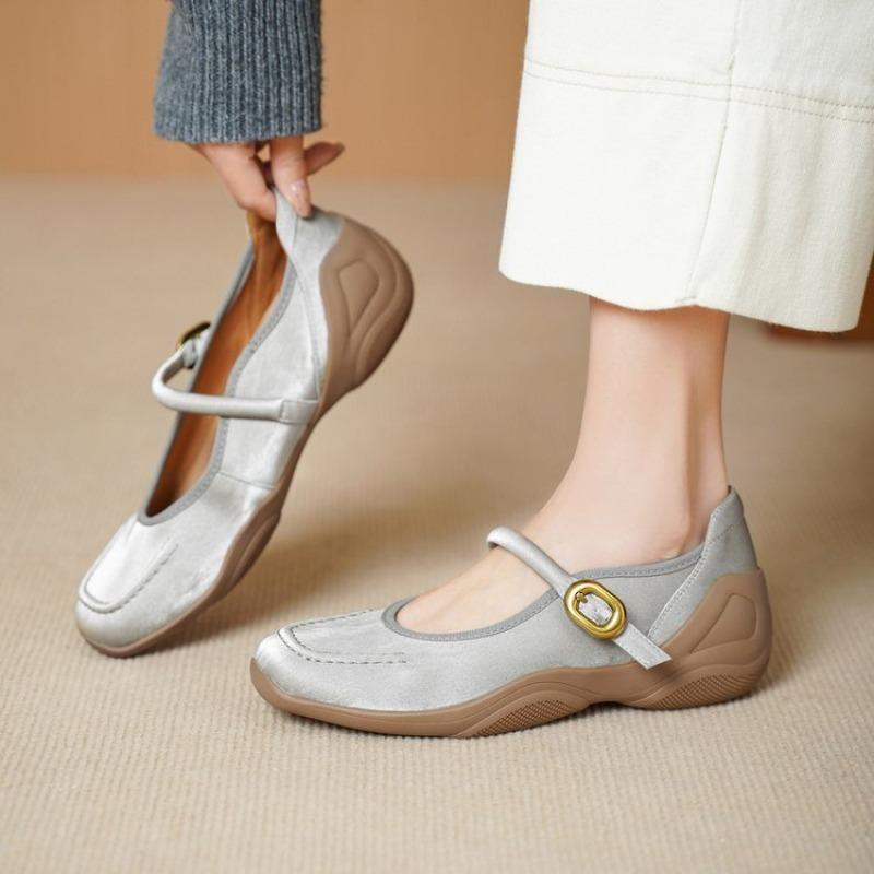 Embroidery Designer - Sapatos Mary Jane Femininos, Sapatilhas Rasas
