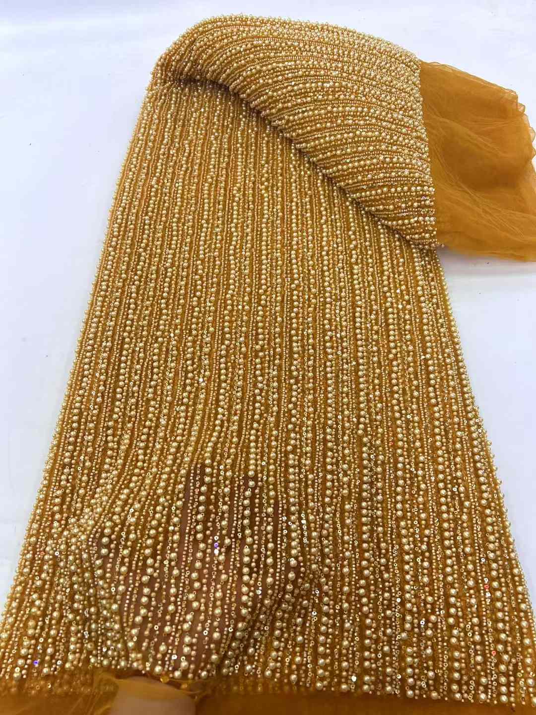Grânulos pesados feitos à mão  - Embroidery Net Dress avaliação e preço