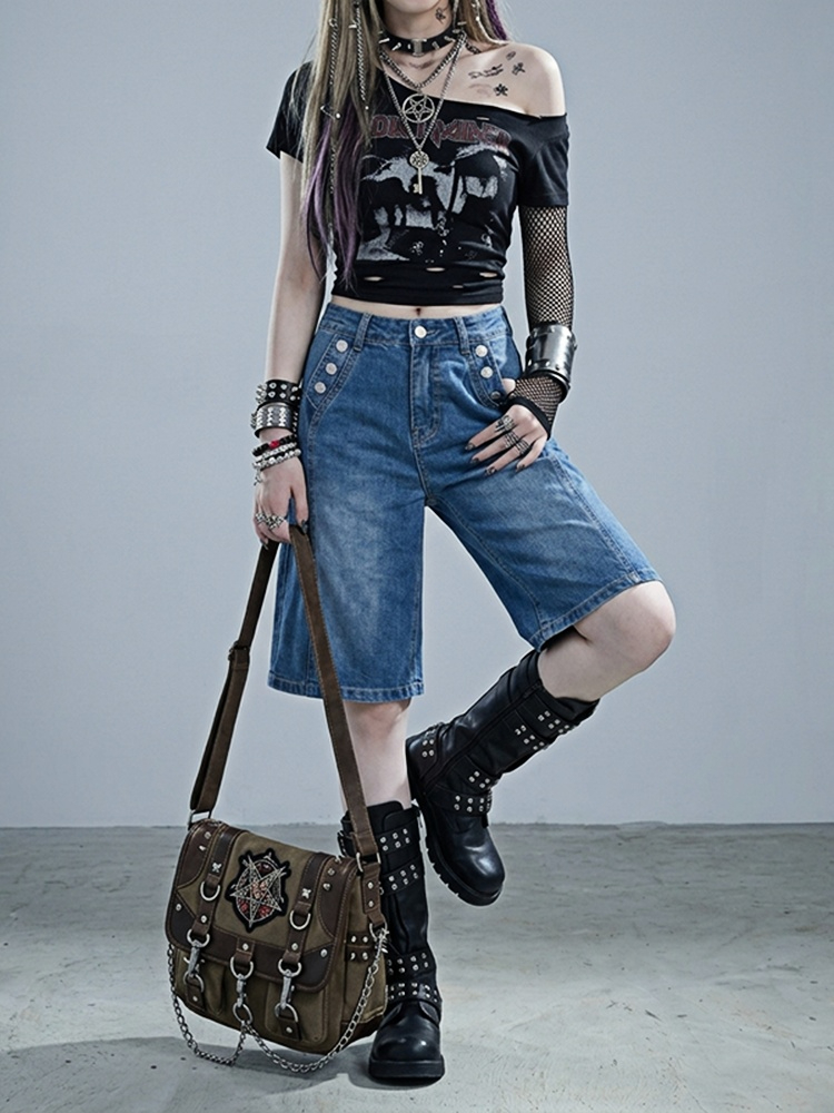 REDDACHiC Bermuda Jeans Femini - Embroidery Details avaliação e preço