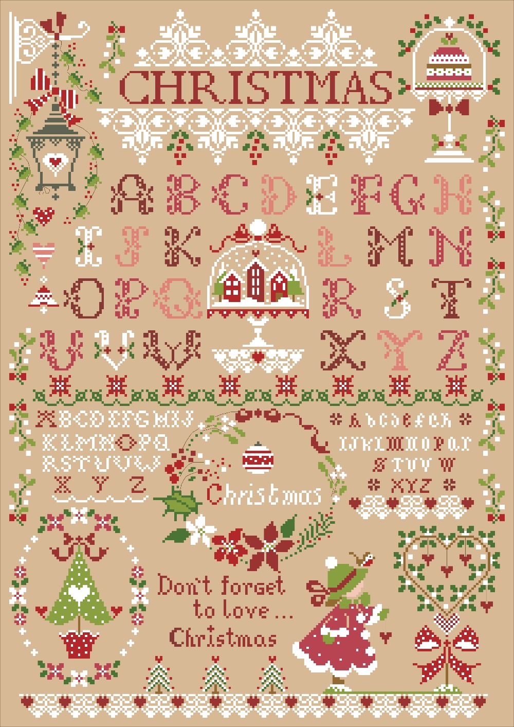 Natal menina kit ponto cruz pr - Embroidery Xmas Designs avaliação e preço
