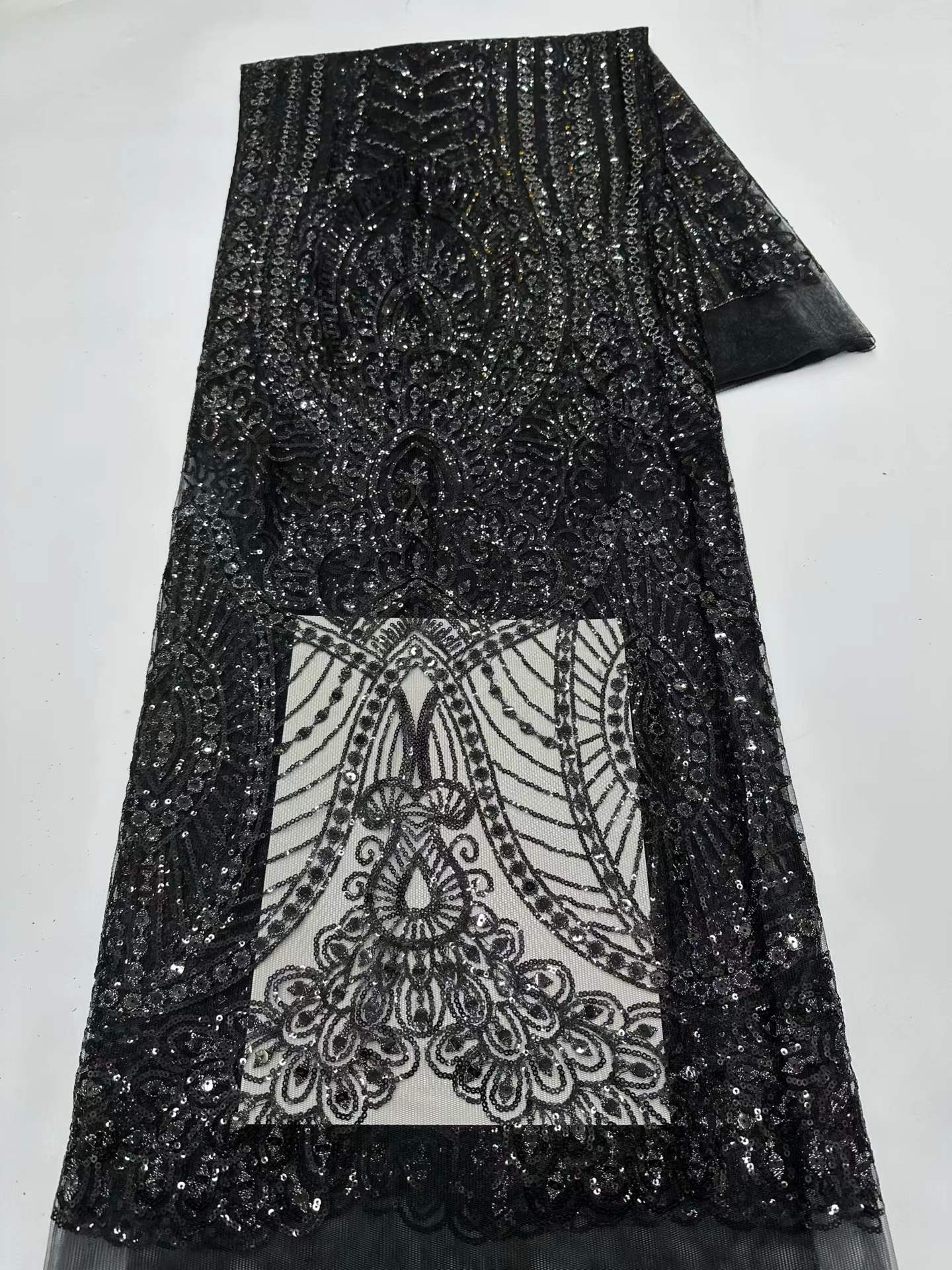 Tecido de Renda com Lantejoula - Embroidery Net Dress avaliação e preço