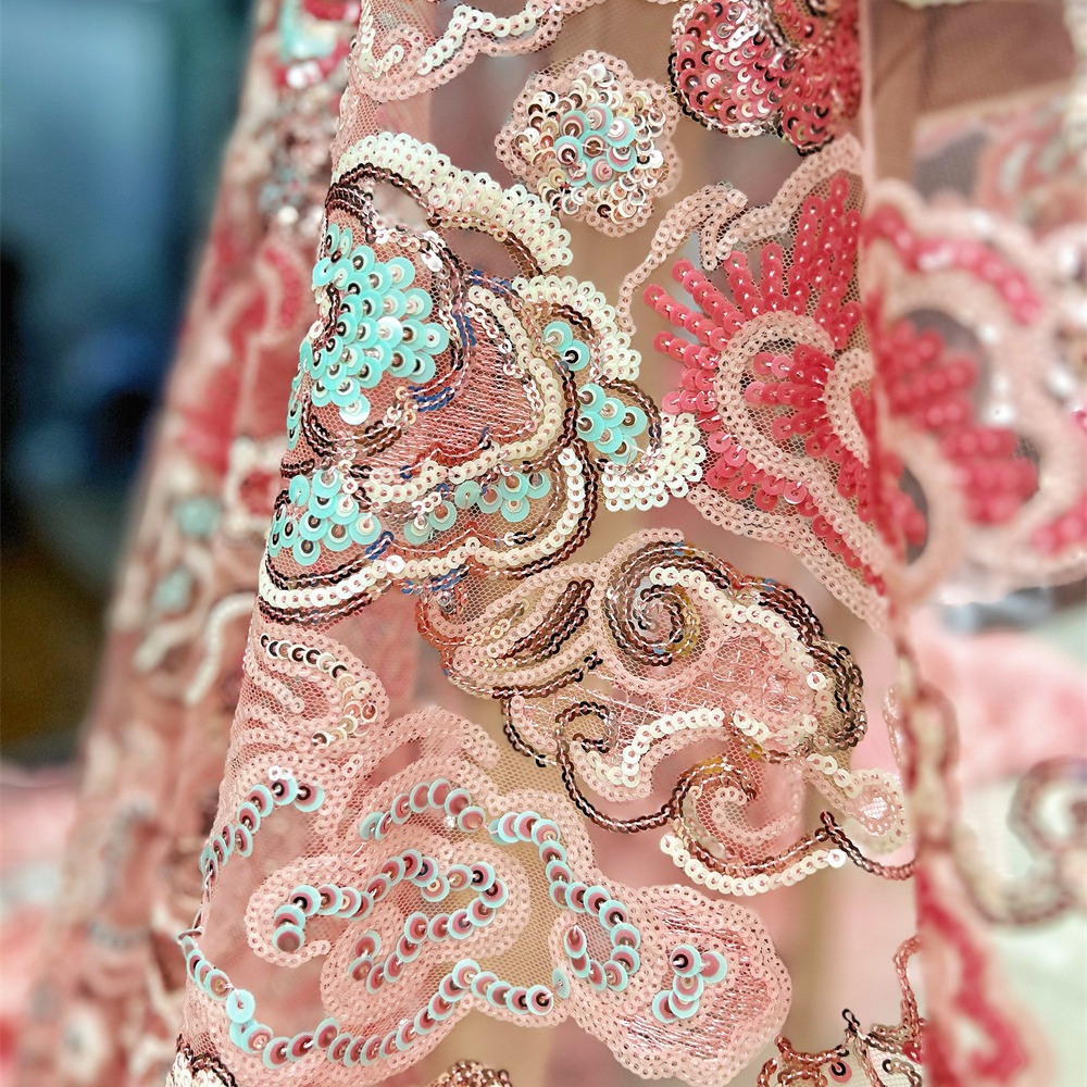 2 Jardas/lote Tecido de Renda  - Embroidery Net Dress avaliação e preço