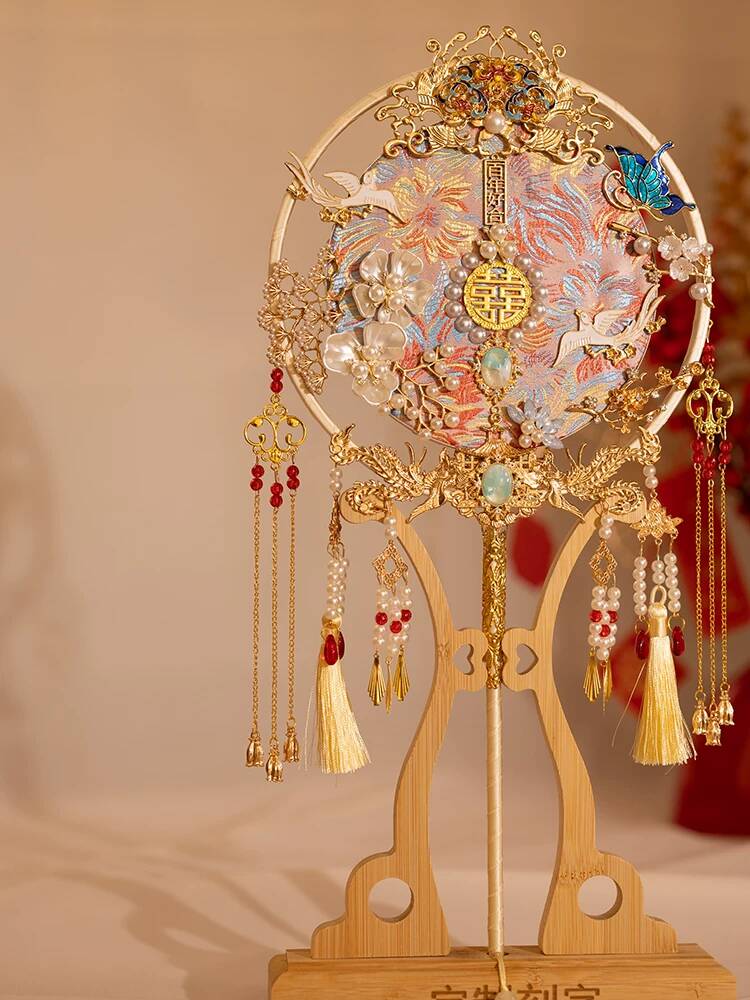 Leque Redondo de Noiva Estilo  - Embroidery Diy avaliação e preço