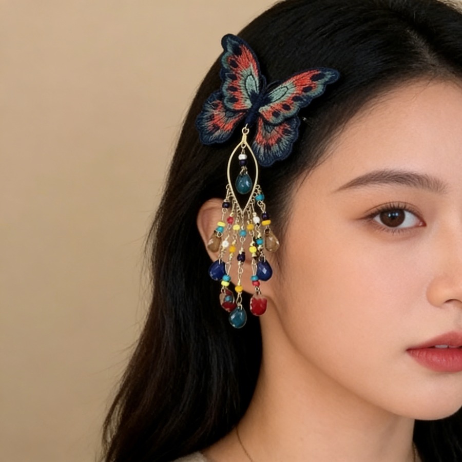 Novo Clipe de Cabelo Borboleta - Embroidery Charm avaliação e preço