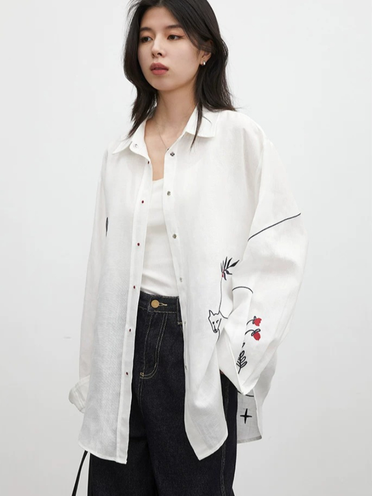Camisa Feminina CHIC VEN Branc - Embroidery Uniform avaliação e preço