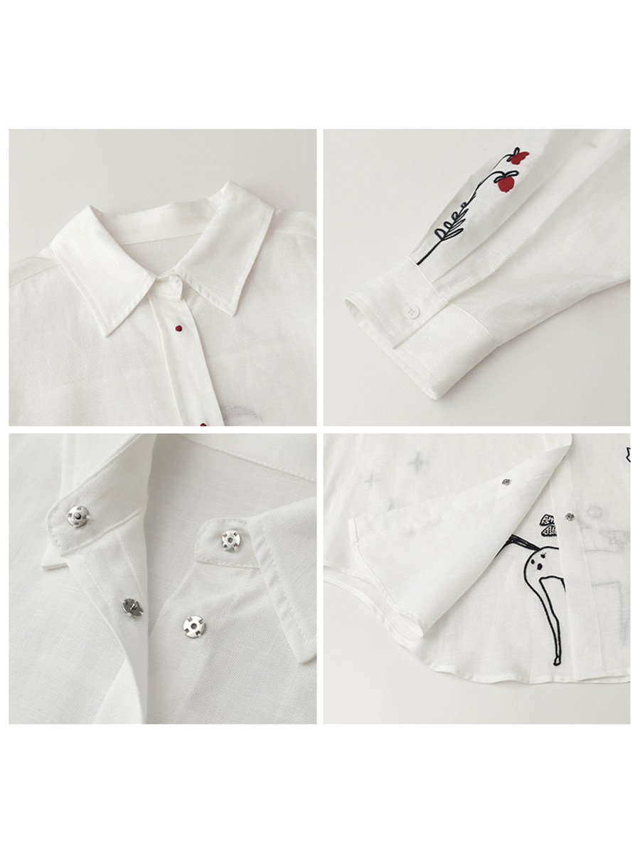 Camisa Feminina CHIC VEN Branc - Embroidery Uniform avaliação e preço