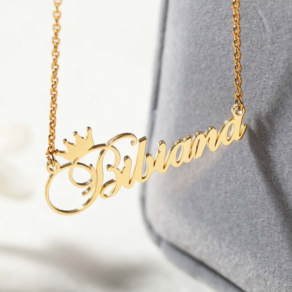 Personalizado Crown Nome Colar - Embroidery Charm avaliação e preço