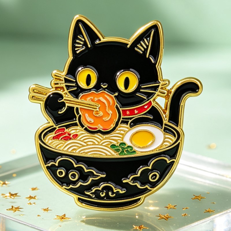 Broche de Esmalte de Gato Pret - Embroidery Garment avaliação e preço