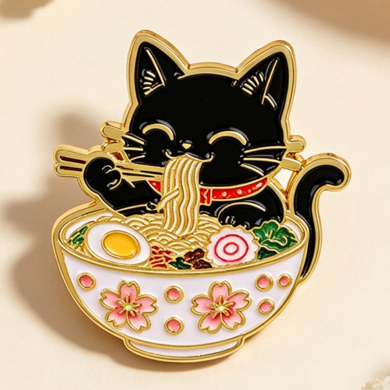 Broche de Esmalte de Gato Pret - Embroidery Garment avaliação e preço